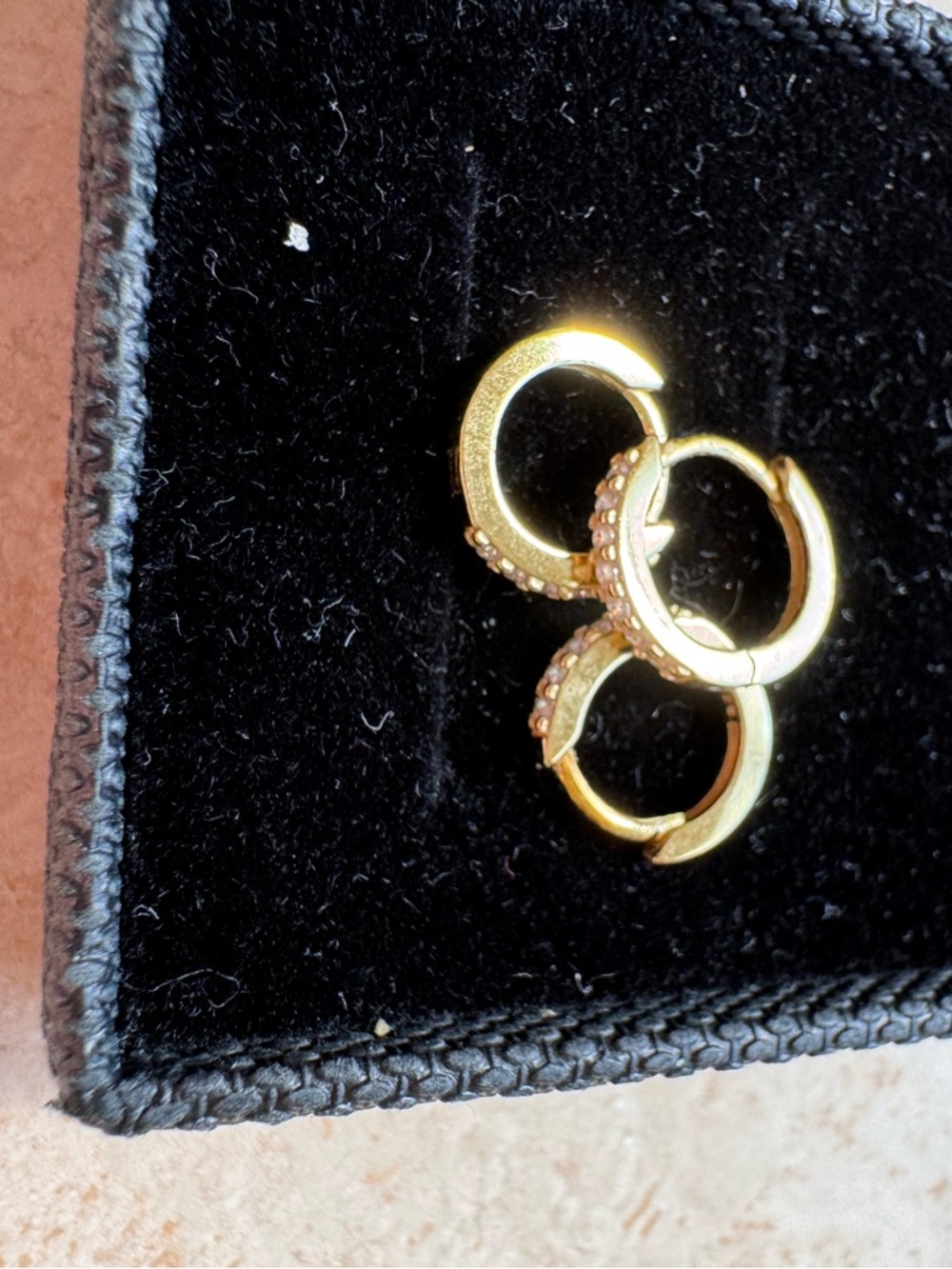 Gold Tone Hinged Huggies Hoop Earrings - Women Jewelry